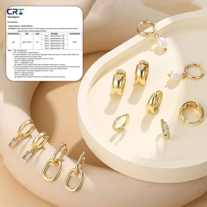 BESTEEL hoop earrings set for women with gold plating and pearl accents