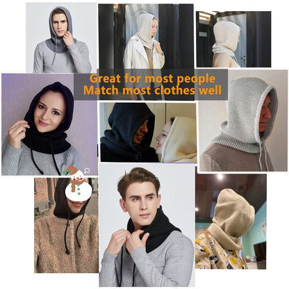 Facecozy winter hat with hooded scarf design for women and men neck gaiters