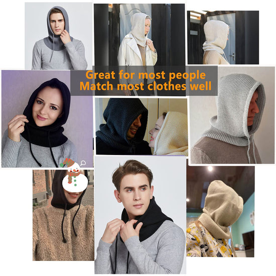 Facecozy winter hat with hooded scarf design for women and men neck gaiters