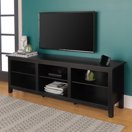 Walker Edison Wren classic TV stand with 6 cubbies for TVs up to 80 inches