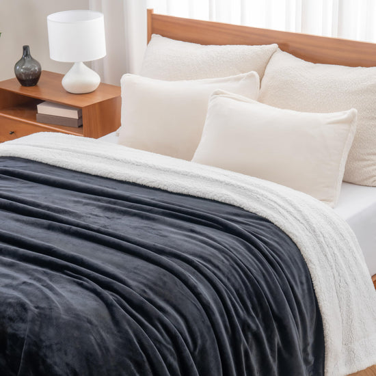 Berkshire Blanket reversible sherpa fleece throw blanket