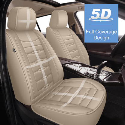 AOMSAZTO vehicle seat cover - Custom fit faux leather for Honda Civic 2003-2015 beige