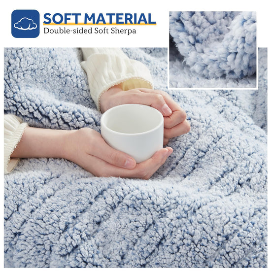 Sealy electric blanket - soft sherpa heated blanket with multiple heat levels and auto-off settings