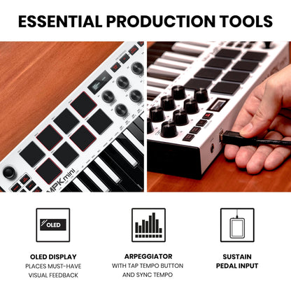 Akai Professional audio midi controller — compact design and built-in pads