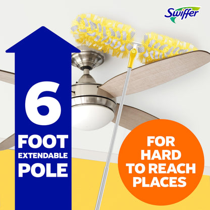 Swiffer duster kit — heavy duty starter kit with 8 refills and 6 ft extendable handle