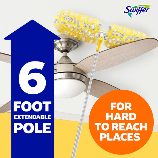 Swiffer duster kit — heavy duty starter kit with 8 refills and 6 ft extendable handle