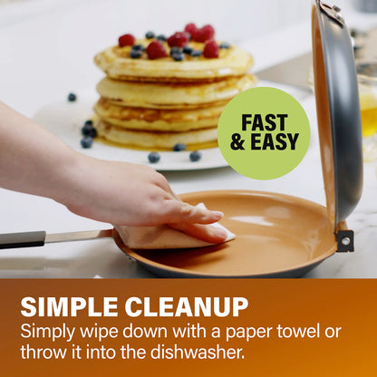 Gotham Steel saute fry pan — Double sided design for easy flipping and cooking