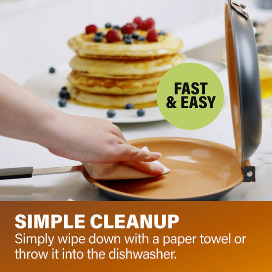 Gotham Steel saute fry pan — Double sided design for easy flipping and cooking