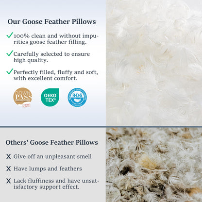 COZSINOOR goose feather bed pillows with soft support