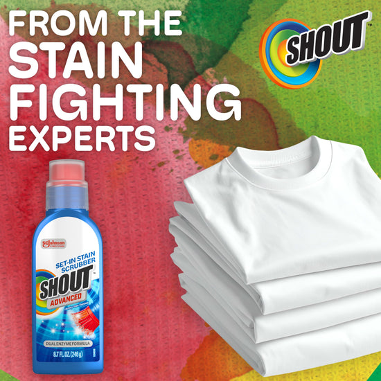 Shout laundry detergent — Advanced stain remover gel with built-in scrubber brush