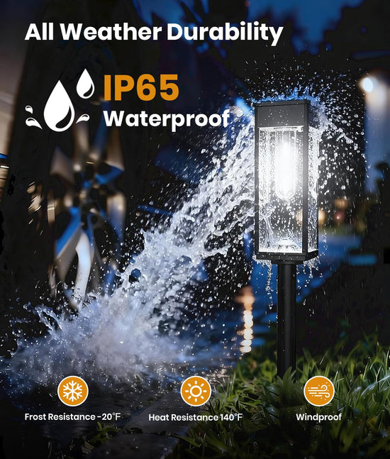 Light fixture — Alfiot solar pathway lights with IP65 waterproof design