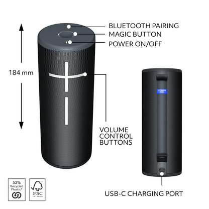 Speakers — Ultimate Ears Boom 4 model with enhanced sound quality and portability