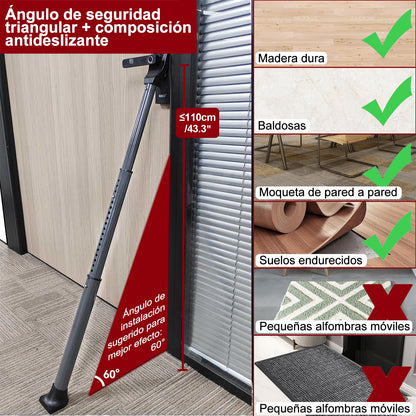 Doorstop — Heavy duty adjustable security bar for home and travel by AceMining