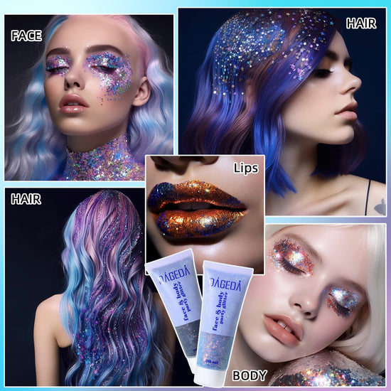 Ageda glitter — red, white and blue body and face glitter