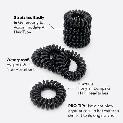 Hair tie — Coil phone cord design, no crease headband, 8 pcs