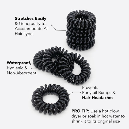 Hair tie — Coil phone cord design, no crease headband, 8 pcs