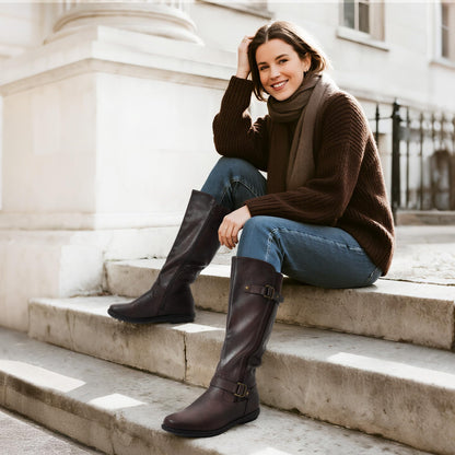 DREAM PAIRS knee high winter boots with faux fur lining