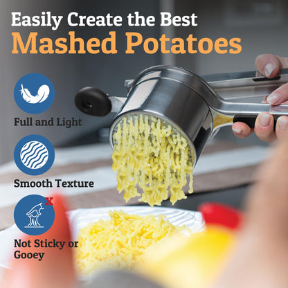 PriorityChef potato ricer — heavy duty stainless steel kitchen tool for mashing potatoes