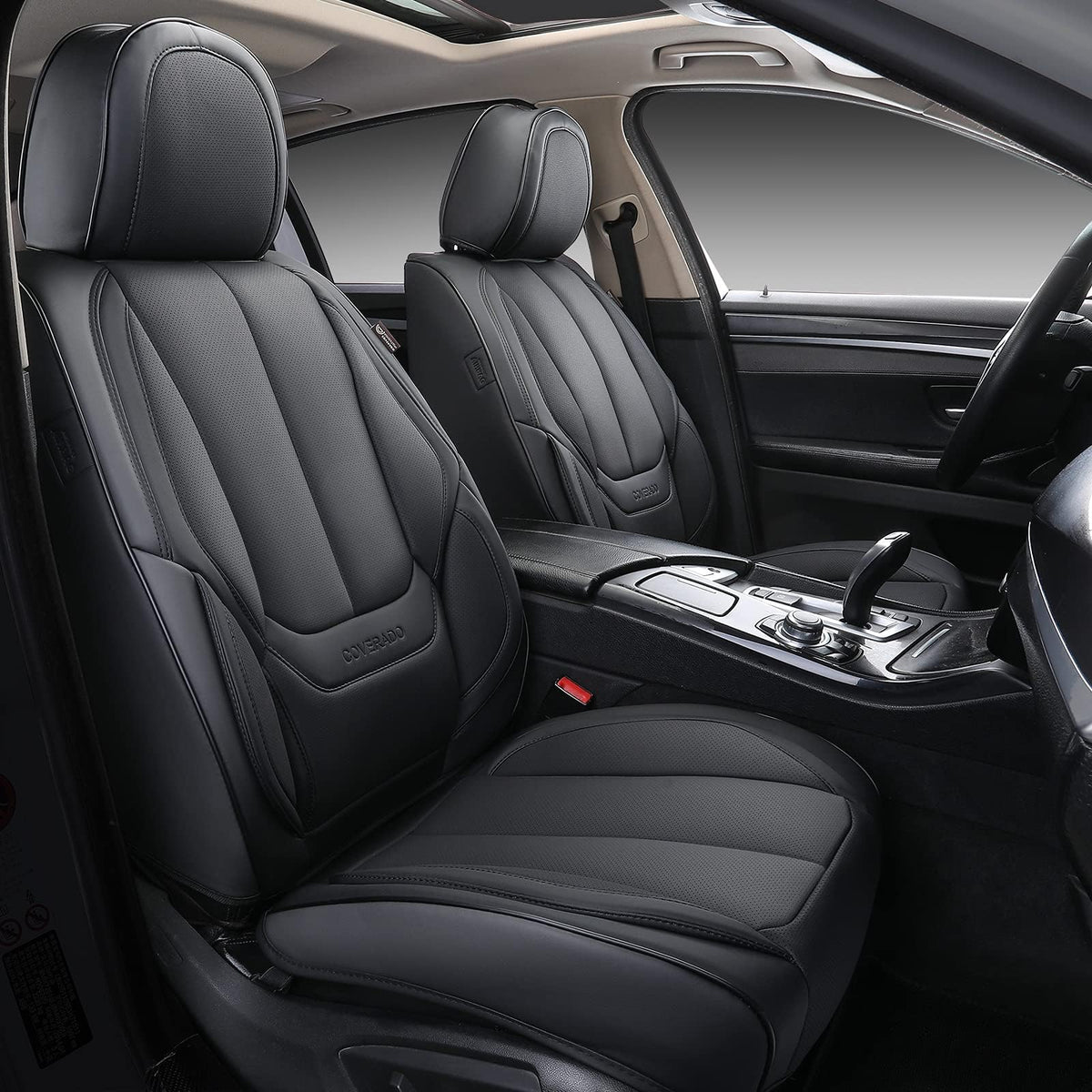 Coverado seat covers - waterproof nappa leather for cars with 5 seats