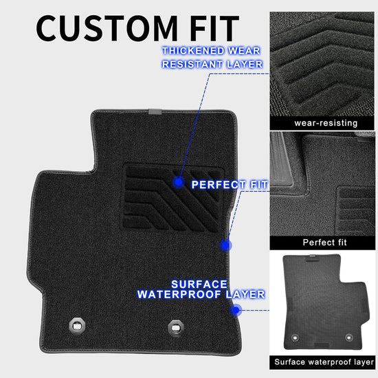 Corolla floor mats - AOMSAZTO original hybrid carpet liners in black