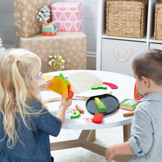 Melissa & Doug pretend play toy — taco and tortilla set with skillet