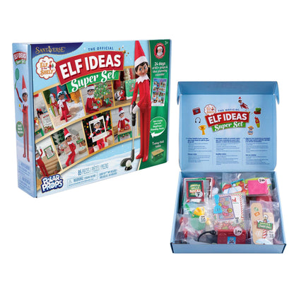 The Elf on the Shelf 24-day super set - official ideas and 80+ props for kids 3+ years old.The Elf on the Shelf toy figure playset - 24-day super set with props and calendar.