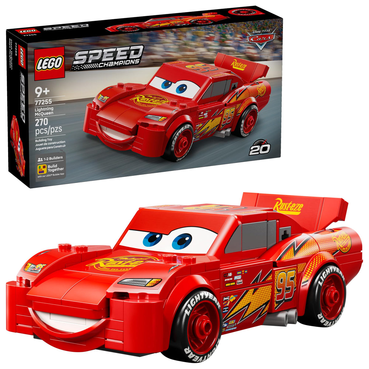 LEGO Speed Champions building blocks – Lightning McQueen race car toy for ages 9+