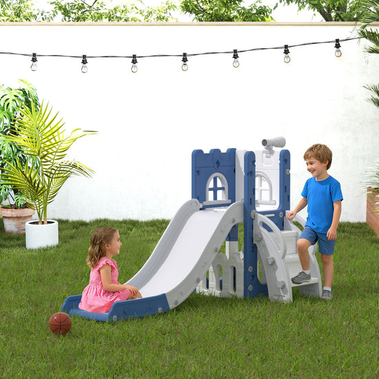 LulliSpace play slide - 6 in 1 with basketball hoop and telescope features