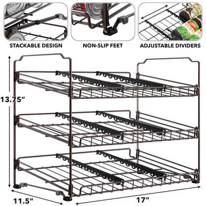 Simple Houseware can rack shelf - stackable design for space-saving organization.Simple Houseware shelf - stackable can rack for efficient storage.