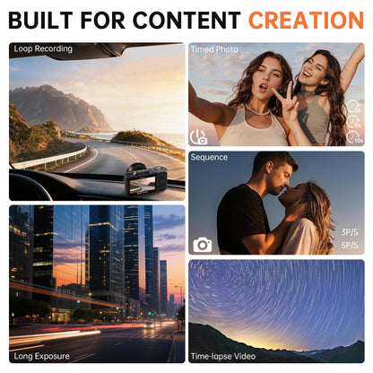6K 96MP Flip Screen Digital Camera for Photography, WiFi, Dual Lens