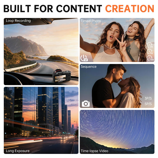 6K 96MP Flip Screen Digital Camera for Photography, WiFi, Dual Lens