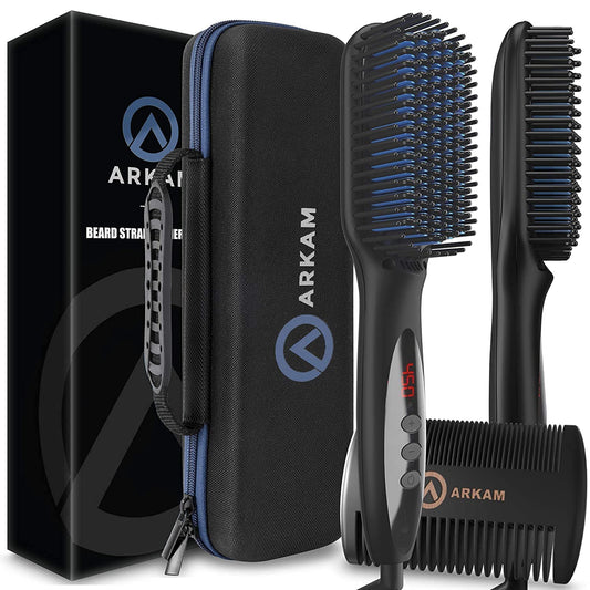 Arkam beard straightener — ionic and anti-scald technology for men