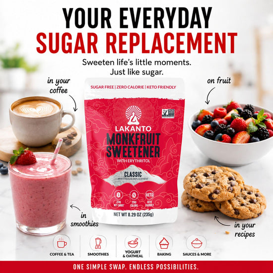 Lakanto classic monk fruit sweetener - zero calorie sugar substitute