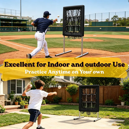 Bovngxor Heavy Duty 9 Hole Pitching Net with Strike Zone (Black)