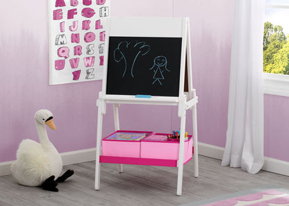 Delta Children art easel — double-sided storage in dark chocolate