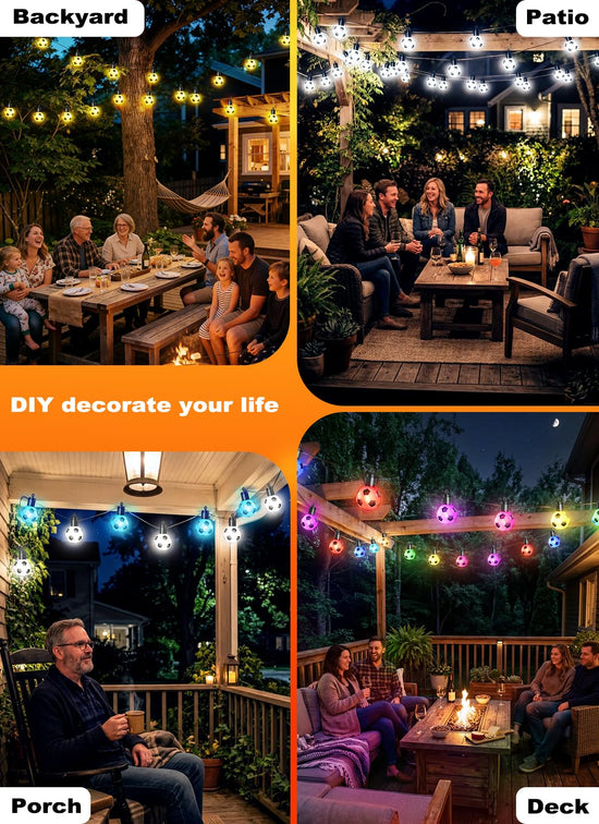 RainbowShow string lights — 50ft outdoor lights with app control and RGBW bulbs