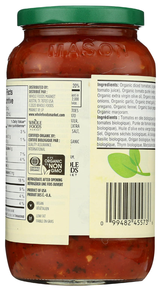 Sauce — Organic 25 ounce by 365 by Whole Foods Market.