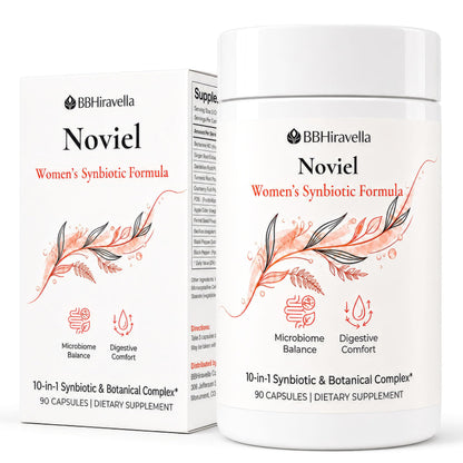 BBHiravella Noviel Gut Health Capsules with Berberine & Bromelain – 10-in-1 Gut Biofilm Support Formula for Women – Digestive Balance & Metabolism Wellness – Vegan Non-GMO, 90 Capsules