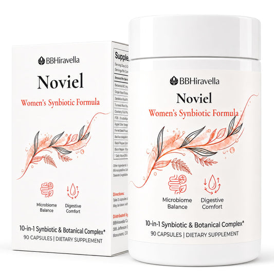BBHiravella Noviel Gut Health Capsules with Berberine & Bromelain – 10-in-1 Gut Biofilm Support Formula for Women – Digestive Balance & Metabolism Wellness – Vegan Non-GMO, 90 Capsules