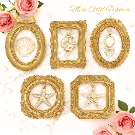 ERESGREAT picture frames — vintage gold mini set for tabletop decor (5 pcs)