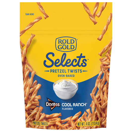 Rold Gold pretzel twists — dill pickle flavor
