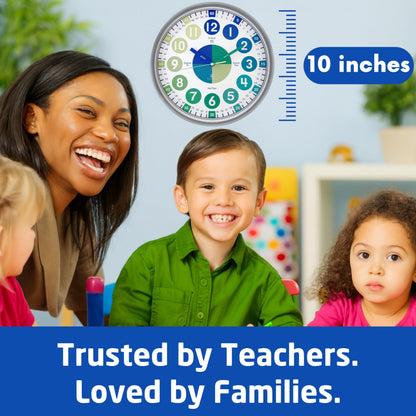 Owlconic clock for kids - educational analog teaching clock for classroom and homeschool