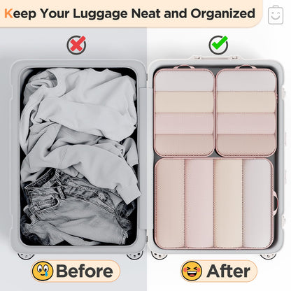 Storage bag — set of compression packing cubes for travel essentials