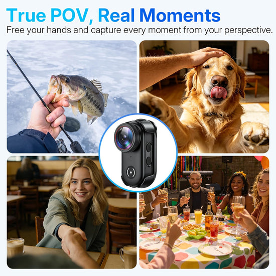 UYIKOO 4K Mini Body Action Camera with 1.47" Screen, 64GB Thumb Size Small POV Camera with WiFi, Tiny Wearable Magnetic Camcorder for Work Vlogging Cycling Motorcycle Pet Travel