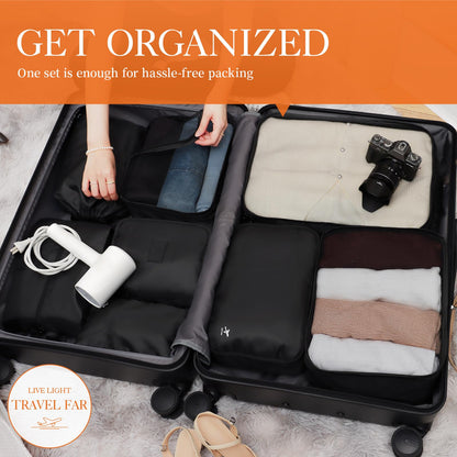 HOTOR packing cubes - lightweight and water-resistant suitcase organizers set