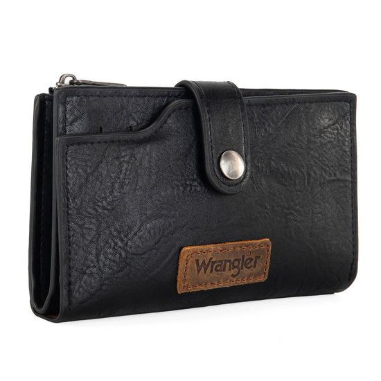 Wrangler Wallet for Women Bifold Card Holder with Zipper and ID Window