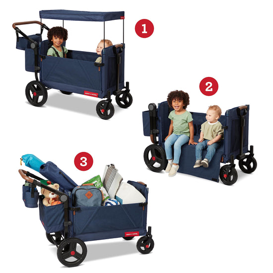 Radio Flyer Atlas stroll n wagon — folding design for kids 1 and up