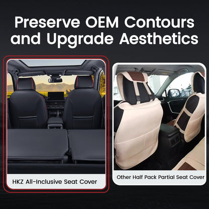 HKZ Fit CRV car seat covers - Leather in Scottish style black/red for Honda CR-V 2023-2026 models