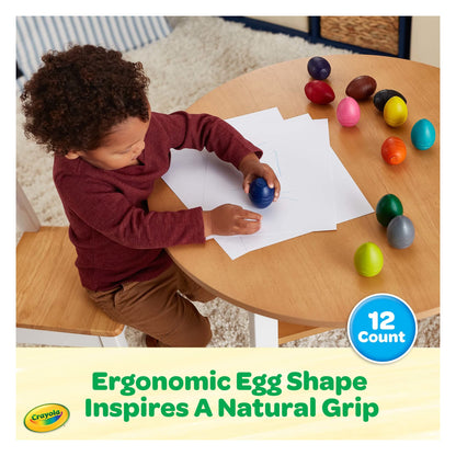 Crayola egg crayons — large size for toddlers and young children, 12 count