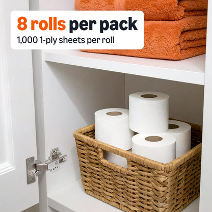 Toilet paper — 1000 sheet, 1-ply from Amazon Basics